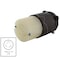 Ac Works Locking Connector, L5-15R, 15 A, 125V AC, Single Phase, 2 Pole, Screw Terminals, Black, White ASL515R - alternate 2